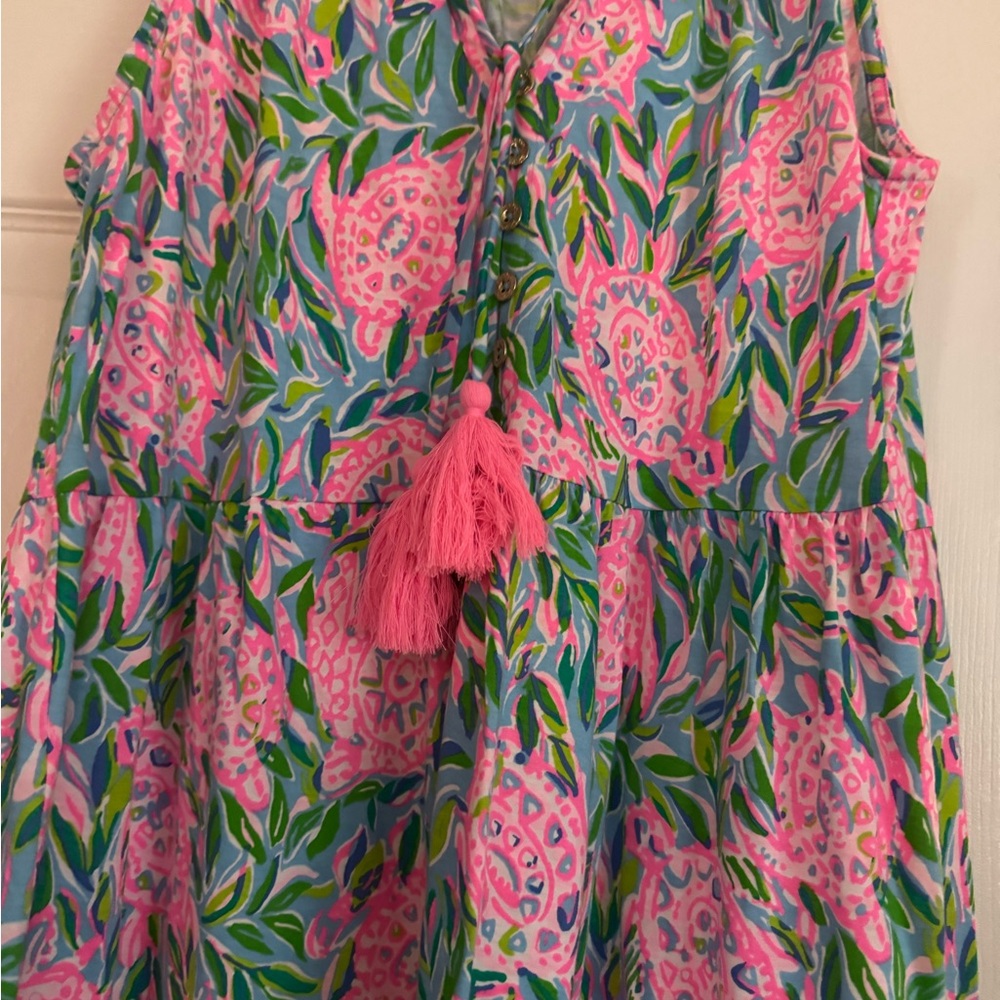 Lilly Pulitzer Pink & Green Floral Tiered Maxi Dress - Picture 2 of 4